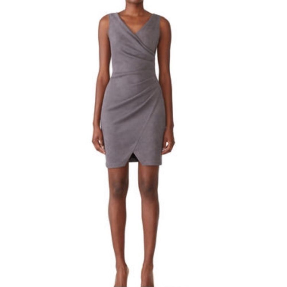 Slate & Willow Slate Grey Ruched Side Sleeveless Sheath Mini Dress